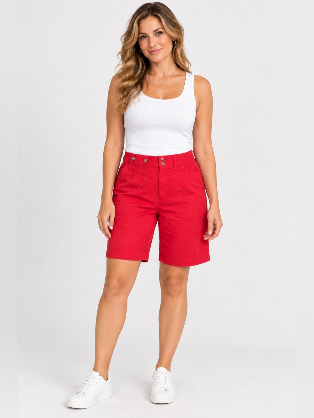 Outback Red Women’s Red Cotton Bermuda Shorts Size 14